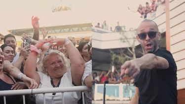 Captura de pantalla del video publicado por La Konga: Silvia Franco baila con entusiasmo y forma un corazón con sus manos dedicado al líder de la banda. Captura de pantalla del video publicado por La Konga: Silvia Franco baila con entusiasmo y forma un corazón con sus manos dedicado al líder de la banda.