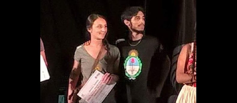 María Córdoba y Nicolás Giménez en el Pre Baradero. El Cuerpo Municipal se destacó en el Festival de la Salamanca. (CUERPO MUNICIPAL DE DANZAS)