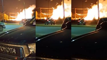 El incendio del transformador en ruta 8 y avenida Pellegrini alcanzó grandes dimensiones. El incendio del transformador en ruta 8 y avenida Pellegrini alcanzó grandes dimensiones.