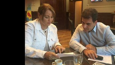 La diputada María del Huerto Ratto reunida con el ministro de Seguridad bonaerense, Cristian Ritondo. (FRENTE RENOVADOR)