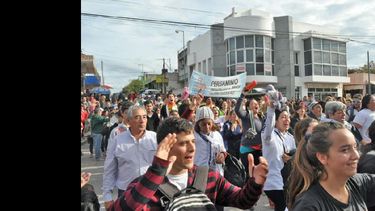 En un clima de efervescencia y altamente gratificados, los peregrinos de Pergamino ingresaron al Santuario. (DIARIO EL NORTE)