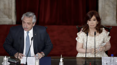 Alberto Fernández y Cristina Kirchner, en el momento en que eran presidente y vice Alberto Fernández y Cristina Kirchner, en el momento en que eran presidente y vice