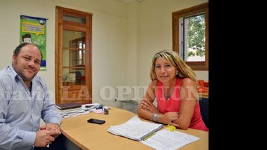 Paolo Bonanno y Patricia Sorbello durante la charla con LA OPINION en la sede local de Ioma. (LA OPINION)
