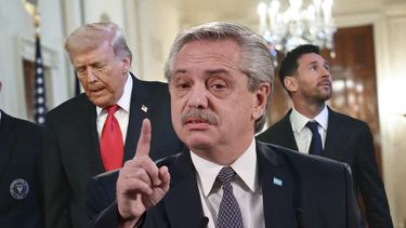 Alberto Fernandez, Messi y Trump. Alberto Fernandez, Messi y Trump.