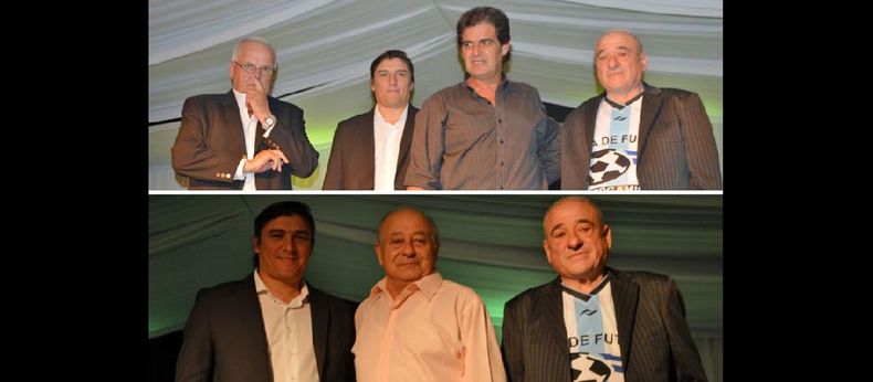 Oscar Baquela recibe su distinción. El exvolante ofensivo nicoleño marcó una época en el fútbol pergaminense. (LA OPINION) - Ramón Palermo, exdelantero de Tráficos que participó de los cinco títulos consecutivos logrados por el club. (LA OPINION)