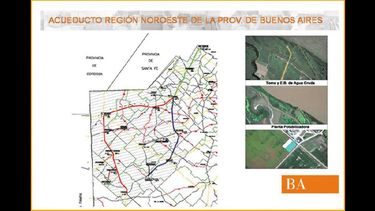 El Gobierno provincial tiene diseñado desde hace años este acueducto para mejorar la calidad del agua en distintos distritos. (PROVINCIA DE BUENOS AIRES)