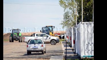 En la zona del obrador instalado en Pergamino la actividad está paralizada desde hace varias semanas y prácticamente no hay personal afectado. (LA OPINION)