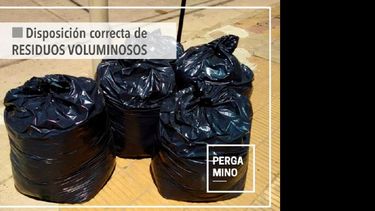 Los escombros deben disponerse en bolsas resistentes de no más de 10 kilogramos de peso cada una. (MUNICIPIO DE PERGAMINO)