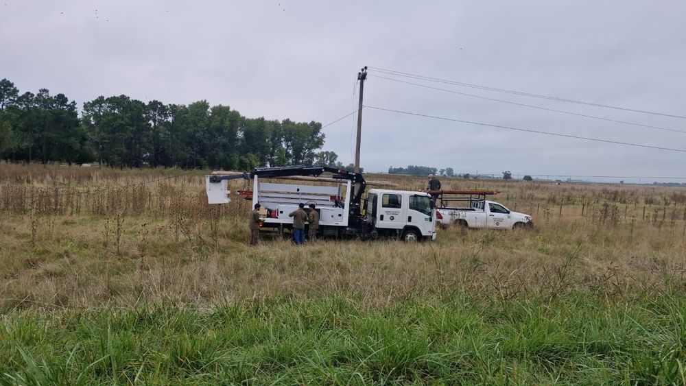 Los operarios de varias cuadrillas de la Cooperativa Eléctrica volvieron a reparar y reponer las líneas de tendido eléctrico que nuevamente robaron en la ruta 8 y dejaron al barrio Aeroclub sin servicio eléctrico. Los operarios de varias cuadrillas de la Cooperativa Eléctrica volvieron a reparar y reponer las líneas de tendido eléctrico que nuevamente robaron en la ruta 8 y dejaron al barrio Aeroclub sin servicio eléctrico.