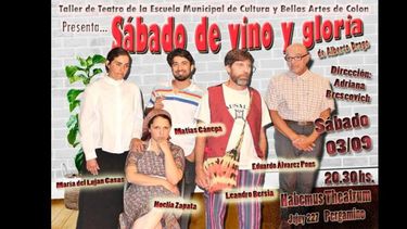 Llega hoy la obra Sábado de vino y gloria, de Alberto Drago. Llega hoy la obra Sábado de vino y gloria, de Alberto Drago.