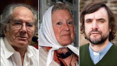 El premio Nobel Adolfo Pérez Esquivel, la Madre de Plaza de Mayo Nora Cortiñas y el padre Pepe Di Paola, estarán en Pergamino.  (ANDARAGENCIA.ORG)