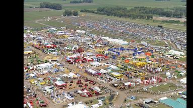 Una impactante vista aérea de la edición pasada de Expoagro: la muestra arranca hoy.  (EXPOAGRO)