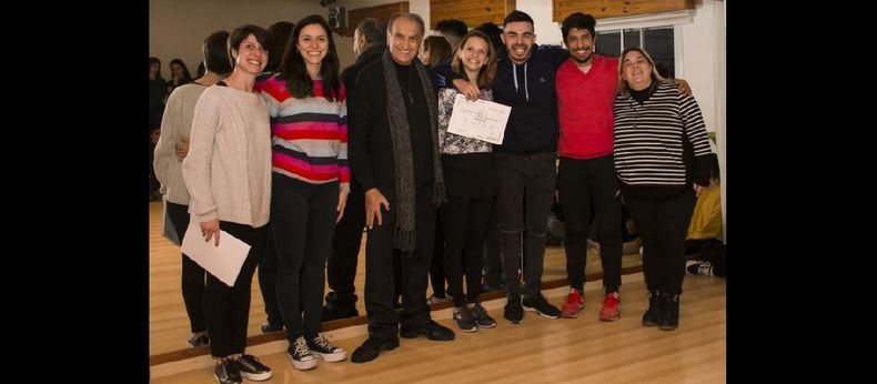 Florentina Pansecchi, Candela Nuño, Ricardo Rivas, Lucila De Stéfano, Danilo Díaz, Joaquín Toloza y Nancy Lojo Bocca. (MARIA IRENE MILLAN)