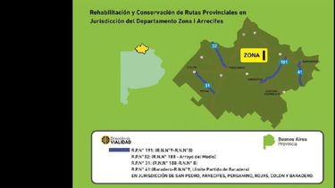 Se realizará una rehabilitación de calzada en la ruta Nº 191, entre las rutas nacionales Nº 8 y Nº 9. (INTERNET)