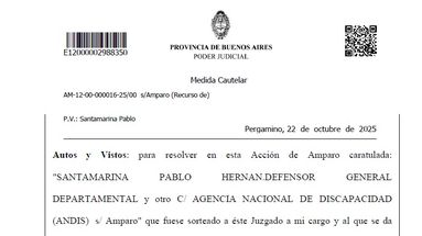 Este miércoles se conoció la Resolución del juez César Solazzi que hizo lugar al amparo interpuesto por el defensor general Pablo Santamarina.