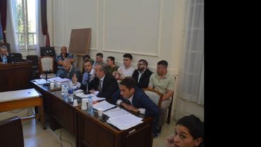 Gonzalo Alba y Gabriel Castro Capria, Carlos Torrens y Federico Mastropierro expusieron ayer los alegatos ante los jueces. (LA OPINION)