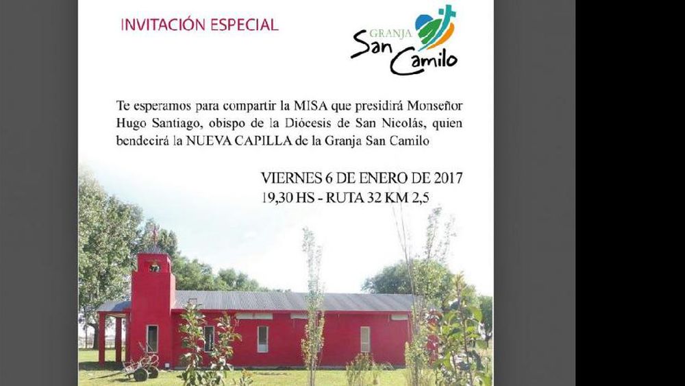 En la Capilla, los chicos que asisten a la Granja por tener problemas de adicciones, podrán tener un momento de encuentro con Dios.  (GRANJA SAN CAMILO)