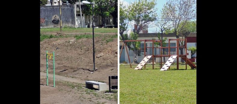 Distintas intervenciones se llevaron a cabo para lograr la recuperación total de un lugar que utilizarán los vecinos del sector. (LA OPINION)