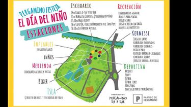 En el mapa se pueden ver las ubicaciones de las estaciones en las que se realizarán las actividades. (GOBIERNO DE PERGAMINO)