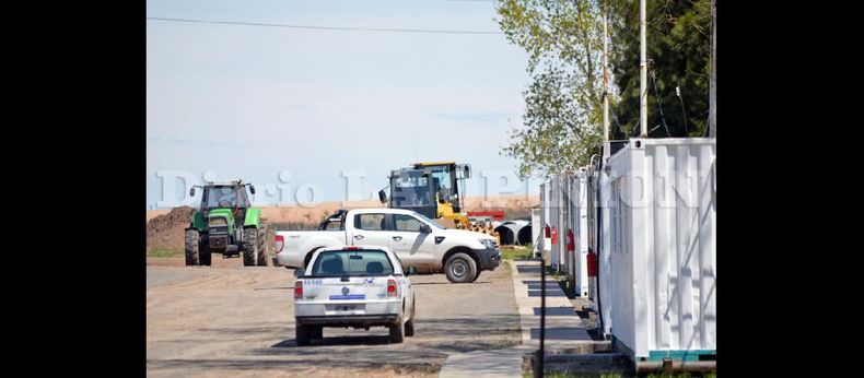 En la zona del obrador instalado en Pergamino la actividad está paralizada desde hace varias semanas y prácticamente no hay personal afectado. (LA OPINION)