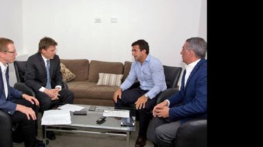 Los referentes de los organismos durante la reunión. (ARBA)
