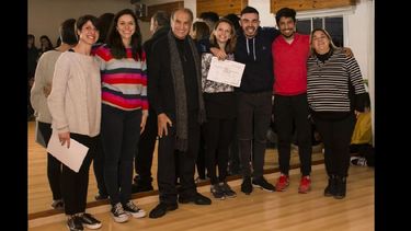 Florentina Pansecchi, Candela Nuño, Ricardo Rivas, Lucila De Stéfano, Danilo Díaz, Joaquín Toloza y Nancy Lojo Bocca. (MARIA IRENE MILLAN)