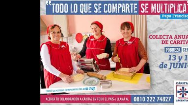 Este año el lema de la colecta es una frase que expresó el Papa Francisco: Todo lo que se comparte se multiplica. (CARITAS ARGENTINA)