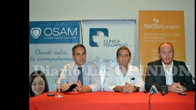 Hernán Castrogiovanni, Norberto Antongiovanni y Diego Parra, durante el anuncio de la charla. (LA OPINION)