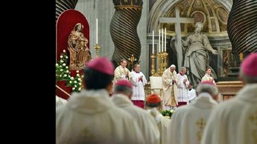 El Santo Padre durante su homilía de ayer. (AICA)