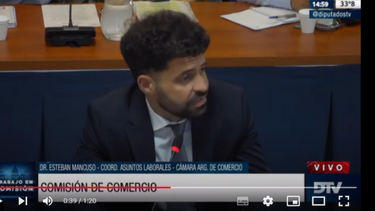 Esteban Mancuso, coordinador de Asuntos Laborales de la Cámara Argentina de Comercio Esteban Mancuso, coordinador de Asuntos Laborales de la Cámara Argentina de Comercio