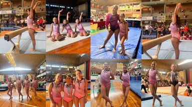 Gimnastas del CGP durante su participación en el Provincial de San Jorge, rumbo al Nacional.