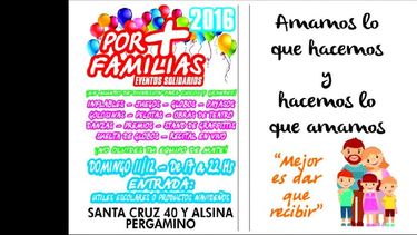 La jornada será en el predio ubicado en  avenida Alsina y Santa Cruz. (POR MAS FAMILIAS)
