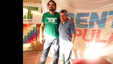 El dirigente pergaminense Andrés Silva con Víctor de Gennaro. (EMANCIPACION SUR)