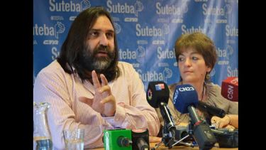 Roberto Baradel y María Laura Torre, referentes del Suteba. (SUTEBA)