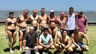 La delegación pergaminense que logró una destacada actuación en la Laguna de Gómez.