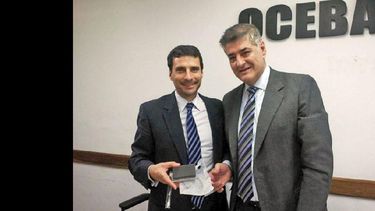 Franco la Porta y Jorge Arce. El titular del Oceba se reunió con cooperativas de la región. (OCEBA)