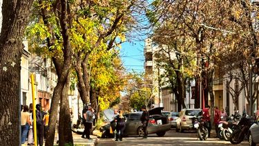 Choque: En la mitad de la recata el automóvil se desvió hacia la vereda donde impactó contra una planta. Choque: En la mitad de la recata el automóvil se desvió hacia la vereda donde impactó contra una planta.