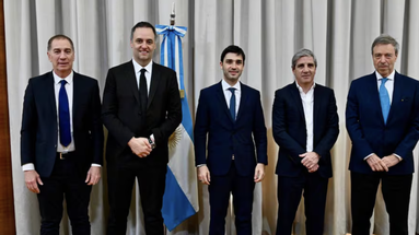 Diego Santilli, Manuel Adorni, Ignacio Torres y Luis Caputo Diego Santilli, Manuel Adorni, Ignacio Torres y Luis Caputo