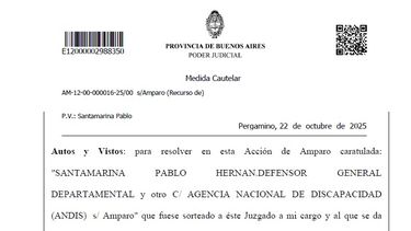 Este miércoles se conoció la Resolución del juez César Solazzi que hizo lugar al amparo interpuesto por el defensor general Pablo Santamarina. Este miércoles se conoció la Resolución del juez César Solazzi que hizo lugar al amparo interpuesto por el defensor general Pablo Santamarina.