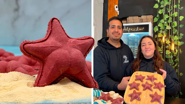 La fábrica Pastas Alfredo rinde homenaje al Atlántico argentino con un sorrentino de merluza y remolacha. La fábrica Pastas Alfredo rinde homenaje al Atlántico argentino con un sorrentino de merluza y remolacha.