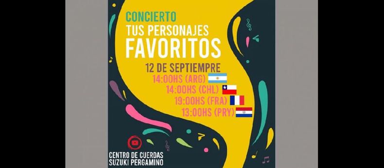 Cada evento es gratuito y será transmitido en vivo a través del canal de YouTube: Centro de Cuerdas Suzuki Pergamino. (CENTRO DE CUERDAS SUZUKI PERGAMINO)