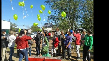 Hubo suelta de globos entre otras actividades por el noveno aniversario de la institución. (CABAÑA JOVEN)
