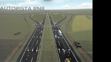 El lunes las autoridades de Vialidad Nacional mostraron el bosquejo de la nueva autovía en la ruta Nº 8. (VIALIDAD NACIONAL)