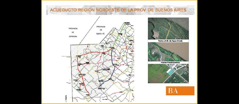 El Gobierno provincial tiene diseñado desde hace años este acueducto para mejorar la calidad del agua en distintos distritos. (PROVINCIA DE BUENOS AIRES)