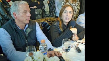 El senados Marcelo Pacífico y la gobernadora María Eugenia Vidal. (ARCHIVO LA OPINION)