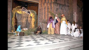 En varias parroquias, como en La Merced, representaron el pesebre de Belén. (FACEBOOK LA MERCED CATEQUESIS)