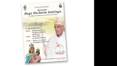 El afiche en que se informa sobre la ceremonia a realizarse en San Nicolás. (OBISPADO DE SAN NICOLAS)