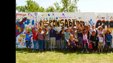 El sábado la intervención artística se llevó a cabo en el barrio ExQuinta Mastrángelo. (MUNICIPALIDAD DE PERGAMINO)